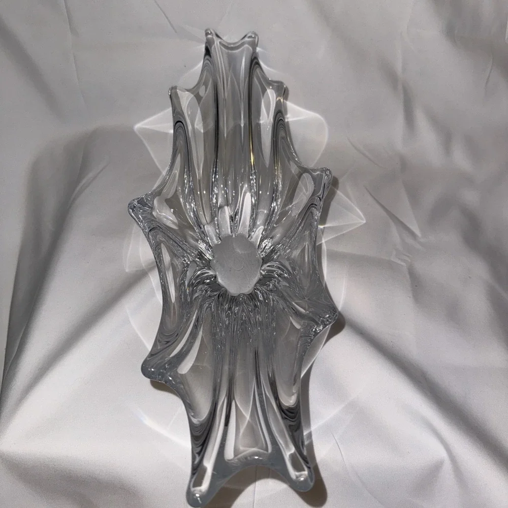 Daum France Sculptural Centerpiece Crystal Vase Signed
